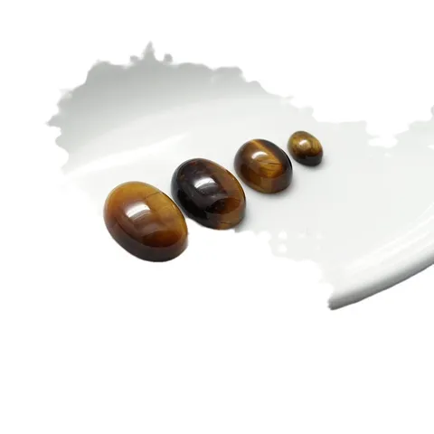 Cabochon in Pietra Preziosa Occhio di Tigre Naturale Ovale Pietra Lucida Libera Per Creazione di Gioielli Fai da Te Intarsio di Anelli Componente Artigianale