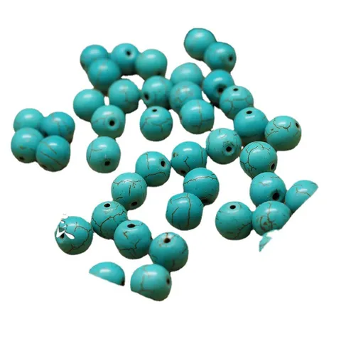 Cuentas Sueltas de Turquesa Sintética Cuentas de Piedra Turquesa Redondas Para Fabricación de Joyas DIY Pulsera Collar Manualidades Suministros de Cuentas
