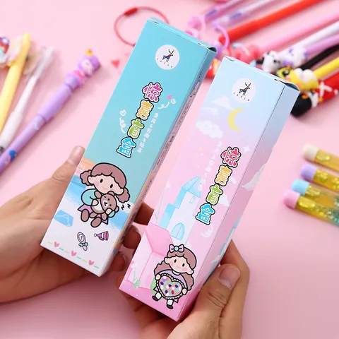 Boîte Mystère Stylo Gel Dessin Animé Mignon Créatif Papeterie Étudiant Stylo d'Écriture Boîte Cadeau Set Pour École Bureau