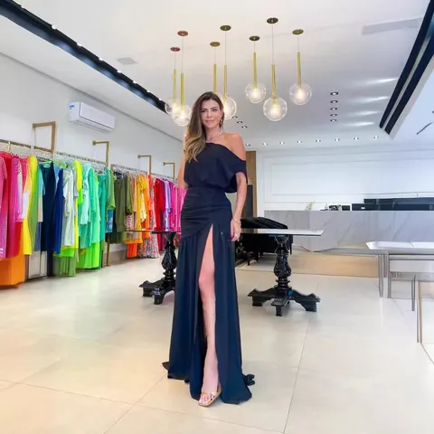 Women Sexy One Shoulder Maxi Dress High Slit Ruched Waist Floor Length Solid Color Summer Vacation Party Evening Dress