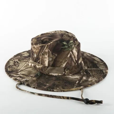 Outdoor Camouflage Bucket Hat Sun Protection Wide Brim Fisherman Cap For Men Women Casual Outdoor Fishing Hat