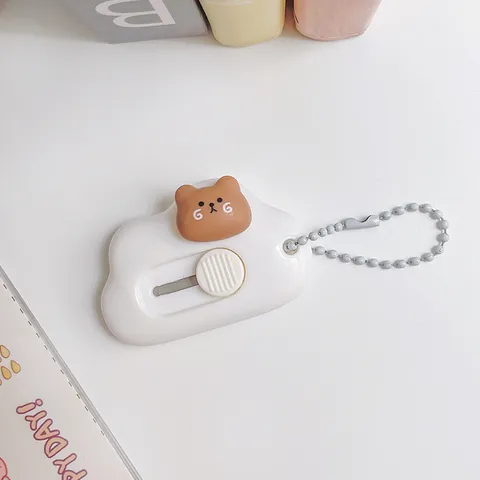 Cúter Portátil Mini Nube de Dibujos Animados Diseño de Animal Lindo Hoja Retráctil de Seguridad Abrecartas Papelería de Estudiante Regalo