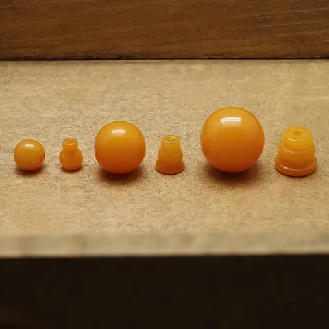 Yellow Synthetic Resin Imitation Amber Buddha Head Beads DIY Prayer Beads Jewelry Findings
