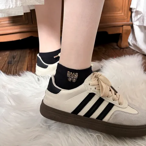 Women Casual Cotton Short Socks Rhinestone Bowknot Decor Summer Thin Breathable Deodorant Ankle Socks