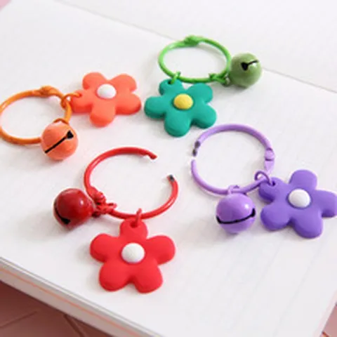Estilo Coreano Lindo Color Caramelo Flor Campana Llavero Creativo Adorno De Bolso Accesorios De Moda