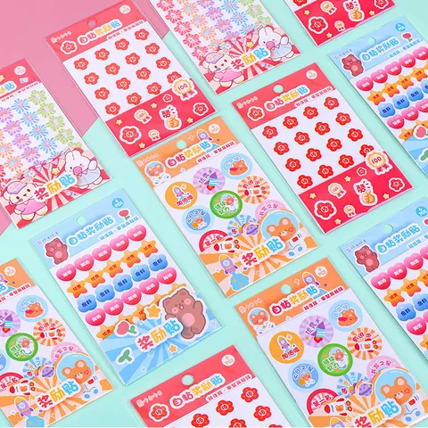 Kids Reward Stickers Self Adhesive Motivational Cartoon Floral Star Incentive Stickers For School Children Stationery
