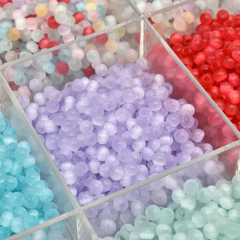 Perline di Vetro Occhio di Gatto Spazzolate da 4mm Perline Distanziatrici Sfuse per Braccialetti Fai da Te Creazione di Gioielli