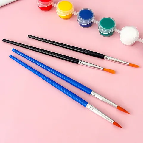 Juego de Pinceles de Punta Fina de Pelo de Nailon con Mango de Plástico para Pintura de Acuarela Acrílico Óleo