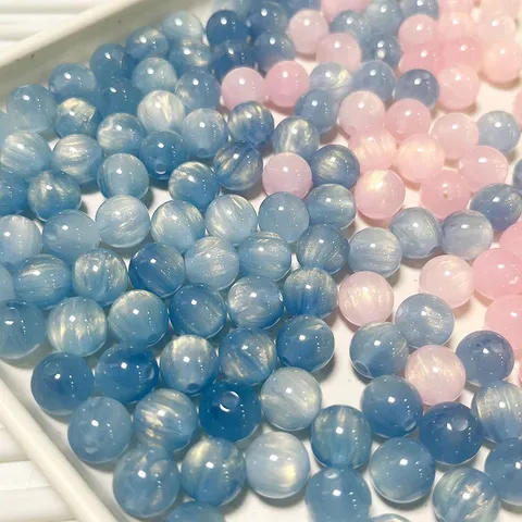 Perle Sciolte in Resina Effetto Occhio di Gatto Stellato Luminoso DIY Bracciale Collana Fatto a Mano Accessori per la Creazione di Gioielli Forniture per Artigianato