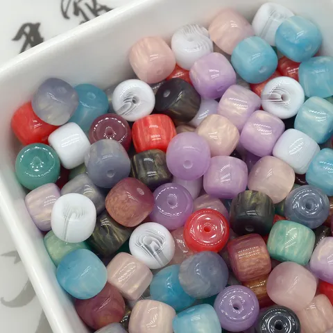 Perle a Barilotto in Resina Imitazione Giada Perle Sfuse Dorate Per Creazione Gioielli Fai Da Te Accessori