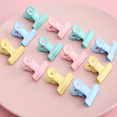 Creatieve Snoepkleurige Metalen Binder Clips Schattige Macaron Kleine Bulldog Clips Voor Kantoor School Papier Organisatie Kantoorartikelen