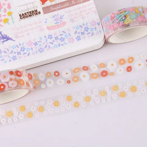 Kreatives Transparentes PET Floral Washi Tape Geschenkbox Set DIY Scrapbooking Dekorative Schreibwaren Klebeband