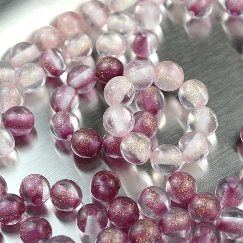 Perle Sfuse in Resina Occhio di Gatto Stellato Glitter Fine Sferico DIY Ciondoli per Catena Telefono Braccialetto Gioielli