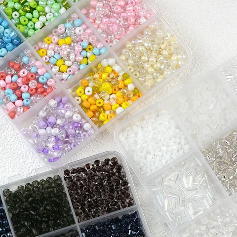 Glas Rocailles Bastelset Bunte Perlen Set Mit Aufbewahrungsbox Für DIY Armband Halskette Schmuckherstellung