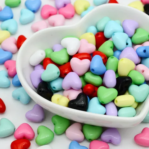 Perline Sfuse in Acrilico a Forma di Cuore Colore Caramella Perline a Cuore di Pesca per Accessori di Gioielleria Fai da Te