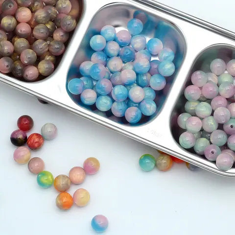 Perline Sfuse in Resina Sfumata Colorata Per Braccialetti Fatti a Mano Catene per Telefono e Accessori per la Creazione di Gioielli Forniture per Artigianato