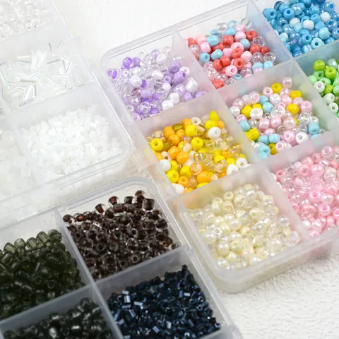 Glas Rocailles Bastelset Bunte Perlen Set Mit Aufbewahrungsbox Für DIY Armband Halskette Schmuckherstellung