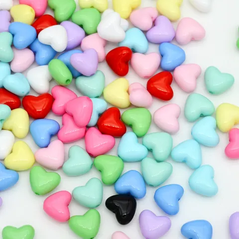 Perline Sfuse in Acrilico a Forma di Cuore Colore Caramella Perline a Cuore di Pesca per Accessori di Gioielleria Fai da Te