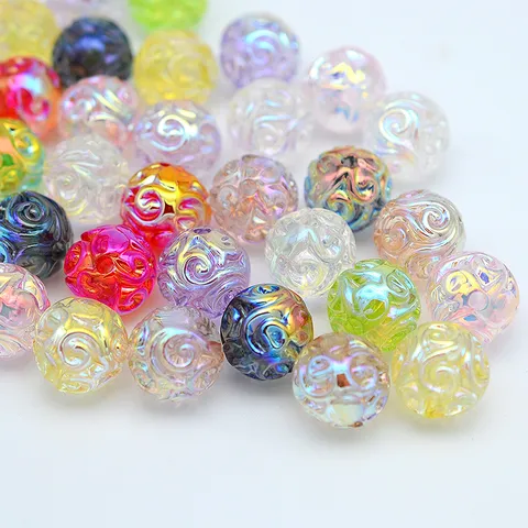 Perles D'Acrylique Hortensia Électroplaquées UV Colorées Accessoires De Bijoux DIY Perles Vrac