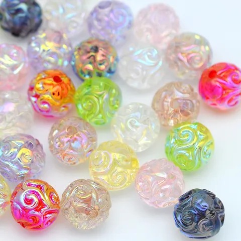 Perles D'Acrylique Hortensia Électroplaquées UV Colorées Accessoires De Bijoux DIY Perles Vrac