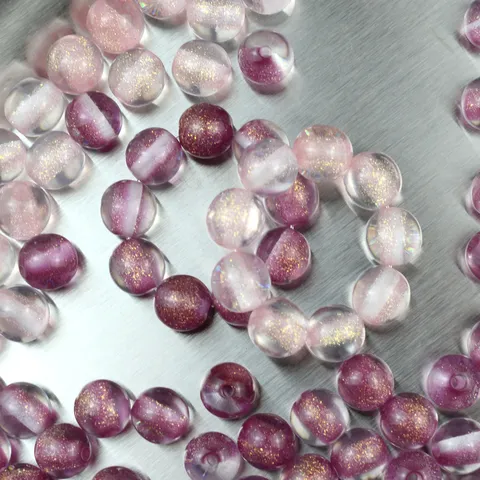 Perle Sfuse in Resina Occhio di Gatto Stellato Glitter Fine Sferico DIY Ciondoli per Catena Telefono Braccialetto Gioielli