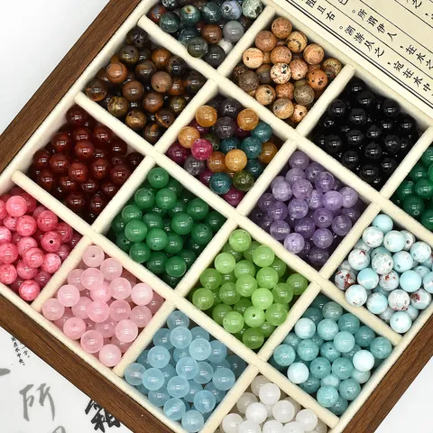 Pietra Naturale Cristallo Agata Perle di Giada Perline Sciolte Tonde Per Braccialetto Fatto a Mano DIY Accessori per Gioielli