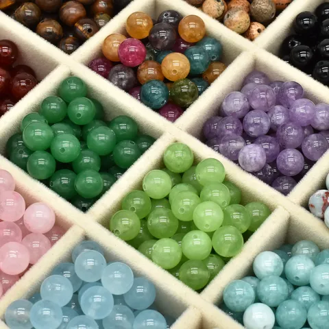 Pietra Naturale Cristallo Agata Perle di Giada Perline Sciolte Tonde Per Braccialetto Fatto a Mano DIY Accessori per Gioielli