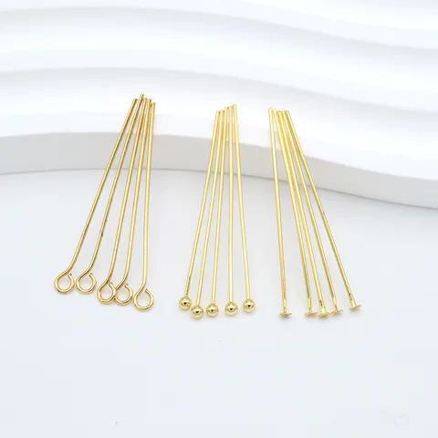 Hallazgos de Joyería de Cobre Alfileres de Bola Ojo T Chapados en Oro de 18K Oro Blanco Accesorios de Fabricación de Joyas
