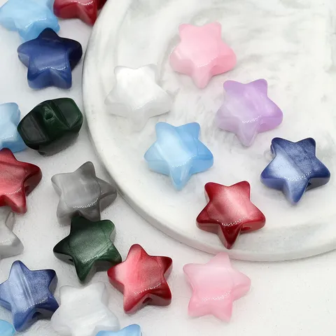 Perle Sfuse in Resina a Pentagramma con Sabbia Mobile 16mm Perle a Stella per Accessori di Creazione Gioielli con Catena per Telefono Fai da Te