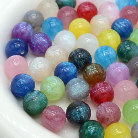 Cuentas Sueltas de Resina Perlada Estrellada Abalorios Brillantes Coloridos Para Fabricación de Joyas Hechas a Mano DIY