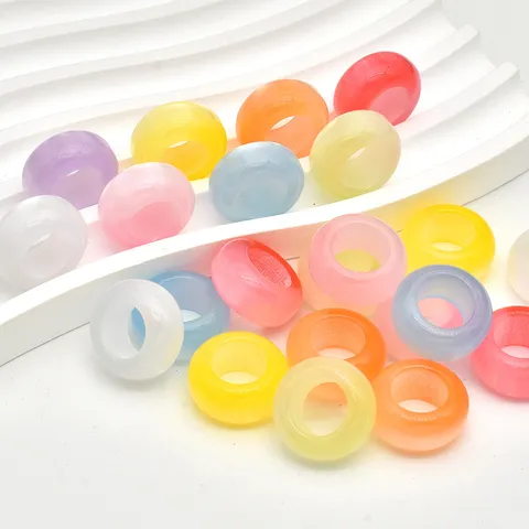 Perle Distanziatrici a Foro Largo in Resina Acrilica Forma di Anello di Corsa per la Creazione di Gioielli Fai da Te Bracciali e Collane