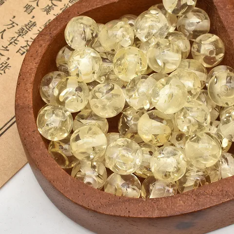 Perle Sfuse Tonde Stile Ambra in Resina Stile Cinese Perle DIY Trasparenti per Collana Bracciale Fatti a Mano Accessori Artigianali