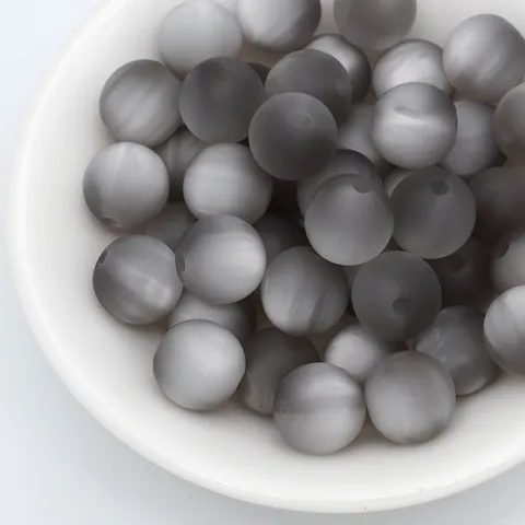 Perles Rondes en Résine Plastique Œil de Chat Mate Perles d'Espacement Multicolores Pour Fabrication de Bijoux Bracelet Collier DIY