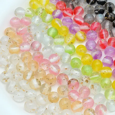 Dreamy Starry Sky Resin Gold Foil Glitter Loose Beads DIY Handmade Beading Materials For Phone Chain Bracelet Jewelry Making