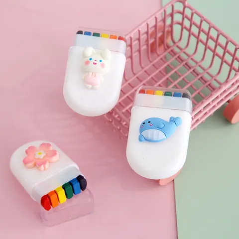 Ensemble de Crayons de Peinture pour le Visage Portable Enfants Sûr Lavable Pigment de Peinture Corporelle Avec Mignonne Figurine de Dessin Animé Pour Fête Vacances