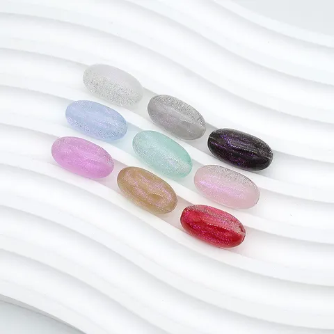 Perline Sfuse Ovali Sabbia Glitterata Sirena DIY Creazione di Gioielli per Bracciali Collane