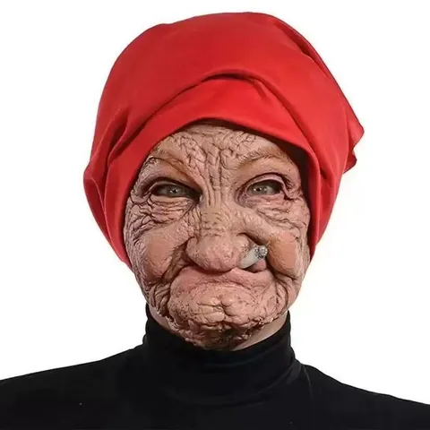 Lustige Alte Mann Latex Maske Balaclava Mikrofaser Menschengesicht Gruselig Tierdruck Vollkopf Maske Für Halloween Cosplay Party