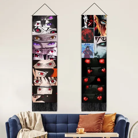 Nordisch Baumwolle Leinen Anime Wandteppich Mit Quasten Lang Vertikal Wandbild Hängendes Banner Für Schlafzimmer Wohnzimmer Wohnkultur