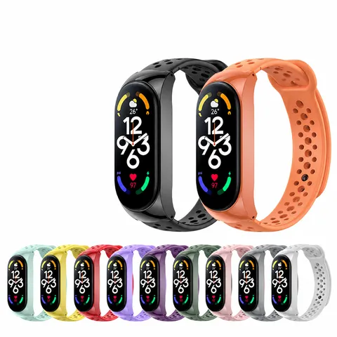 Silicone Replacement Watch Band For Smart Band Waterproof Breathable Wriststrap Soft Plastic Strap Sports Accessory