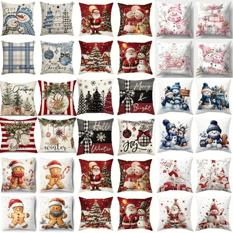 Weihnachten Kissenbezug Kurzplüsch Dekorativ Kissenhülle Für Sofa Schlafzimmer Winter Urlaub Haus Dekoration Bedruckt Kissen Bezug
