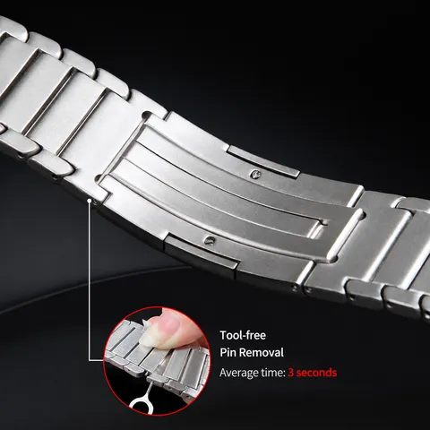 Titanium Metal Watch Band For Apple Watch Ultra Series Bamboo Link Strap Replacement Metal Wristband Business