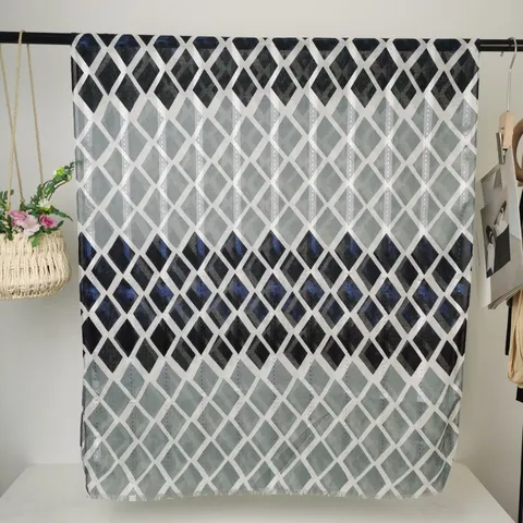 Dames Lange Sjaal Geometrisch Diamant Patchwork Bedrukt Polyester Omslagdoek Veelzijdig Elegant Dagelijks