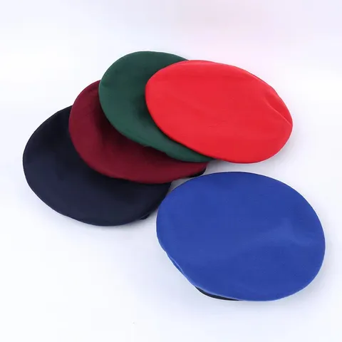 Solid Color Woolen Beret Hat Women Men Vintage Military Sailor Hat Fall Winter Warm Painter Beret Cap Performance Costume