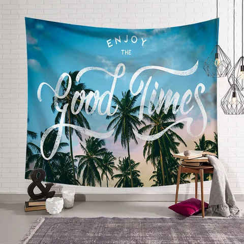 Nordic Ins Polyester Wandteppich Wandbehang Home Decor Cartoon Bedruckter Stoff Hintergrund Tuch Für Schlafzimmer Wohnzimmer Raumschmuck Wandteppiche