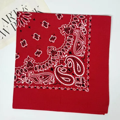 American Retro Paisley Cotton Bandana Square Scarf Vintage Cowboy Western Head Wrap Fashion Neck Scarf For Daily Wear