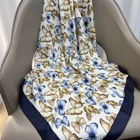 Dames Mode Satijn Sjaal Vierkant Bedrukt Hals Sjaal Hoofdsjaal Veelzijdig Elegant Dagelijks Accessoire