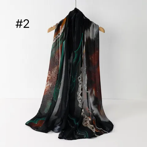 Vrouwen Lichte Verloop Bedrukte Sjaal Lange Omslagdoek Viscose Rayon Mode Hoofddeksel Zachte Neksjaal
