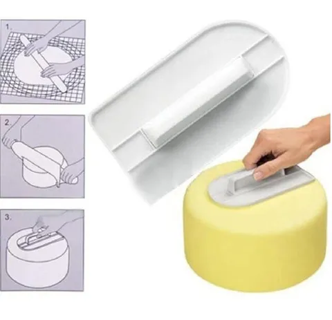 Alisador de Tartas de Plástico Pulidor de Glaseado Rascador Herramienta de Decoración de Pasteles Fondant Cocina Repostería Blanco