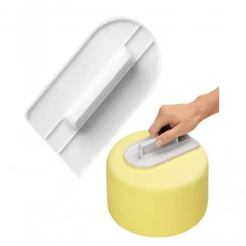Alisador de Tartas de Plástico Pulidor de Glaseado Rascador Herramienta de Decoración de Pasteles Fondant Cocina Repostería Blanco