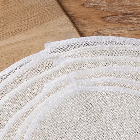Reines Baumwoll Rundes Dampfgarer Tuch Antihaft Atmungsaktive Netzmatte Mit Kantenband Für Küche Teigtasche Brötchen